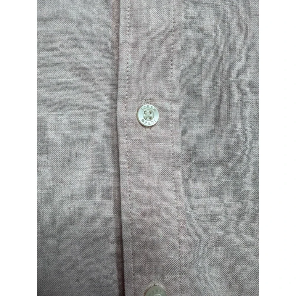J Crew Linen Shirt Mens Light Pink Long Sleeve Button Up Dress Shirt Size XXL